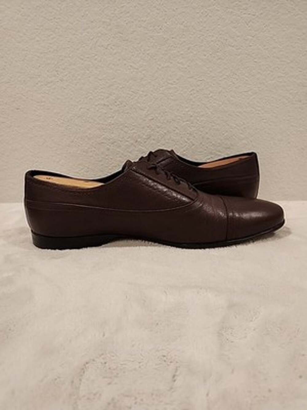 Versace Collection Men's EU43 US10 Brown Leather Oxford Shoes Lace Up